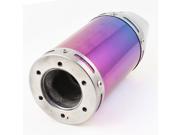 Stainless Steel Fish Mouth Tail Exhaust Pipe Muffler Purple Blue for Motorcycle