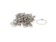 Unique Bargains 55 Pcs Silver Tone Stainless Steel 10cm Girth 2.4mm Beaded Ball Chain Keychain