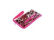 Lady Women Leopard Pattern Zipper Purse Wallet Bag Card Money Holder Red