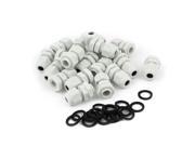 20 Pcs Water Resistant M12 Type 3mm to 6.5mm Cable Gland Connector White