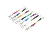 Unique Bargains Mutilcolor Lobster Claw Clasp Key Ring Spring Coil Stretch Strap 7pcs