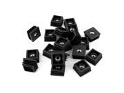 Unique Bargains 20 x Black Plastic 8mm Threaded Blanking Square Tube Inserts Bung 30mm x 30mm