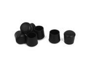 Furniture Chair Desk Table Leg End Protector Rubber Feet Pad Black 7Pcs