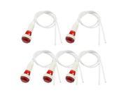 5 Pcs Red Indicator AC 220V w 18.5cm Cable for Water Heater