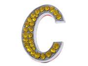 Unique Bargains Car Vehicle Rhinestone Printed Letter C Pattern Stickers Gold Tone