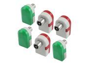 Unique Bargains 6x Green Red White Silver Tone Right Angle TV Jack Aerial Antenna Plug Connector