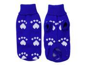 Unique Bargains Turtleneck Blue White Heart Printed Sleeved Pet Dog Doggy Clothes Sweater XS