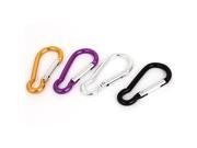 Traveling Hiking Aluminum Clip Hook D Ring Keychain Carabiner 4Pcs Multicolor