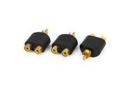 RCA 1 Male to 2 Female Y Splitter AV Audio Plug Converter Cable Adapter 3pcs