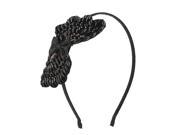 Unique Bargains Black Plastic Faceted Beads Detail Bowtie Hairband Hair Hoop for Girls