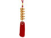 Red Tassels Link Plastic Calabash Shape Pendant Hanging Ornament 40cm Long