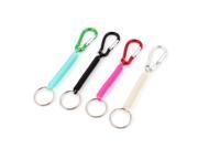 4Pcs Flexible Spring Stretchy Coil Keychain Keyring Strap Key Holder Multicolor