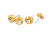 4 Pcs Gold Tone Alloy Round Shaped License Plate Frame Bolt Screw
