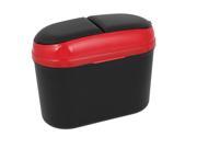 Unique Bargains Red Black Plastic Two Way Open Can Rubbish Holder Trash Bin for Car