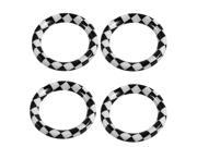 4 x 3.5 Outer Dia Check Print Car Inner Door Handle Cover Ring for BMW Mini R60