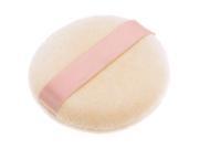 Unique Bargains Makeup Cosmetic Tool Sponge Light Pink Facial Powder Puff w Satin Ribbon
