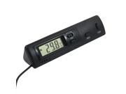 LCD Display Clock Function Digital Thermometer Black