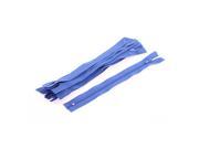 Clothes Sewing Craft Slide Puller Zipper Blue 23cm Length 2.5cm Width 10Pcs