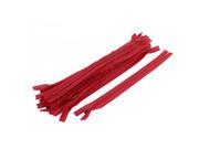Unique Bargains Clothes Invisible Nylon Coil Zippers Tailor Sewing Craft Tool Red 25cm 20 Pcs