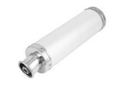 0.6 Inlet Dia Silver Tone Exhaust Pipe Muffler Silencer for Motorbike