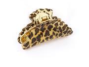 Unique Bargains Bathing Showering Leopard Pattern 14 Teeth Hair Claws Clip for Ladies