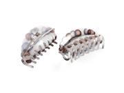 2 Pcs Plastic Spring Loaded Headwear Claw Clamp Barrette Snap for Woman