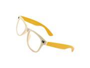 Yellow Temples Beige Frame Ornament Skulls Pattern Ladies Spectacles
