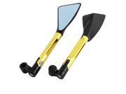 Motorcycle Gold Tone Black Triangle Lens Blind Spot Rearview Mirror Pair