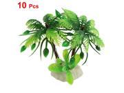 Unique Bargains 10pcs 2.7 Emulational Plant Coconut Tree Aquarium Decor Green