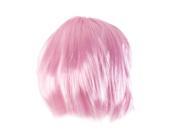 Unique Bargains Pink Adjustable Band Neat Bang Straight Hair Wig 25cm 10 for Ladies