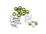 Unique Bargains 10 Pcs 6mm Thread Dia Green Metal Motorcycle License Plate Bolt Screw Ornament