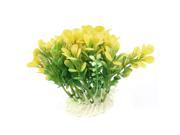 Unique Bargains Landscaping Underwater Water Plant Decor Green Yellow 4 Inch High for Aquarium