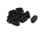 Unique Bargains Plastic Oval Shape End Cap Cover Pipe Tube Insert Black 15mm x 30mm 12 Pcs