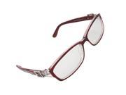 Unique Bargains Lady Plastic Frame Multi Coated Lens Plano Glasses Red