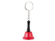 Black Plastic Handle Letters Pattern Key Chain Keyring Bell Red