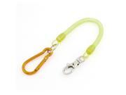 Carabiner Hook Yellow Coil Lanyard Spring Key Chain w Lobster Clasp