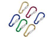 Unique Bargains 6Pcs Assorted Colors Spring Gate Carabiner Hook for Travelling Qbrqo
