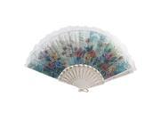 Lady Floral Pattern Lace Rim Spanish Style Hand Fan Wall Decoration