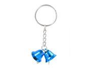 Unique Bargains 0.6 Dia Blue Ring Bell Pendant Metal Split Ring Keyring Hanging Ornament