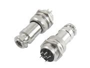 AC 200V 5A 1000V 6 Pin 6 Pin Screw Aviation Connector Plug Joint 2Pcs