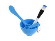 Unique Bargains Blue 4 In 1 DIY Homemade Mask Stick Spoons Bowl Tools Set