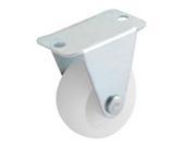 37mm Top Flat Plate 30mm Dia Rigid Fixed Caster Wheel White Silver Tone