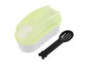 Yellow White Plastic Pet Hamsters Doggy Food Water Feeding Bowl Dish