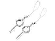 Unique Bargains Couple Alloy Keyring Lover Silver Tone Key Ring Chain