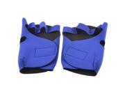 Unique Bargains Climbing Sports Hook Loop Fastener Neoprene Nonslip Fingerless Gloves Blue 2 Pcs