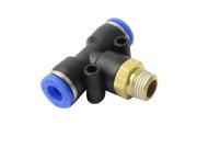 Unique Bargains 1 8 PT Thread 6mm One Touch T Joint Air Pneumatic Quick Fittings Connect
