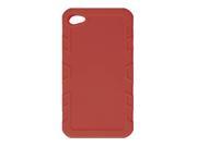 Unique Bargains Red Textured Rim Silicone Skin Protector for iPhone 4