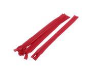 Unique Bargains Dress Pants Closed End Nylon Zippers Tailor Sewing Craft Tool Red 25cm 5 Pcs