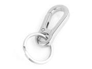 Unique Bargains Silver Tone Metal Lobster Clasp Split Ring Keyring Key Hanging Holder