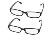 Unique Bargains Single Bridge Clear Lens Plain Glasses Eyeglasses Plano Spectacle 2Pcs Black
